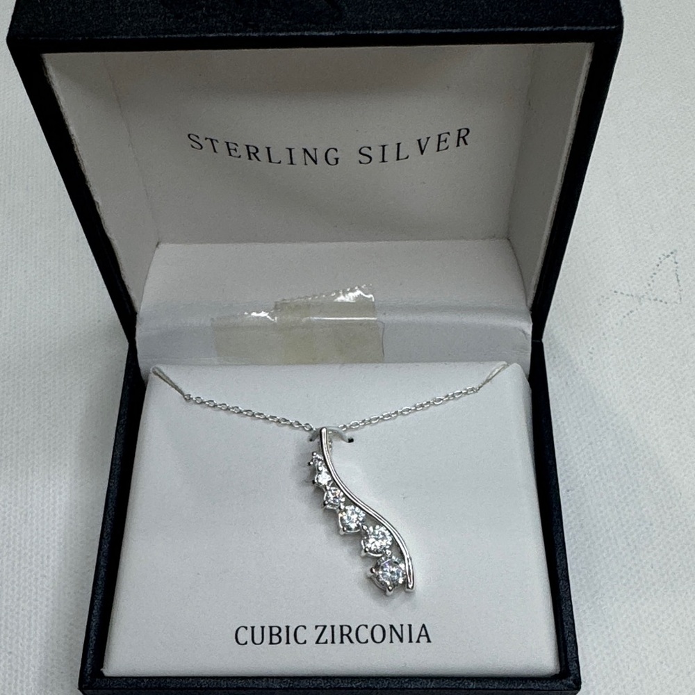 Sterling Silver Cubic Zirconia Necklace